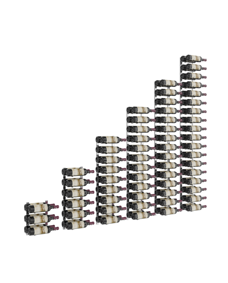 60-Bottle Under-Stairs Wine Rack Kit - 2 Deep Matte Black - Winerack Solutions