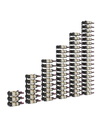 90-Bottle Under-Stairs Wine Rack Kit - 3 Deep Matte Black - Winerack Solutions